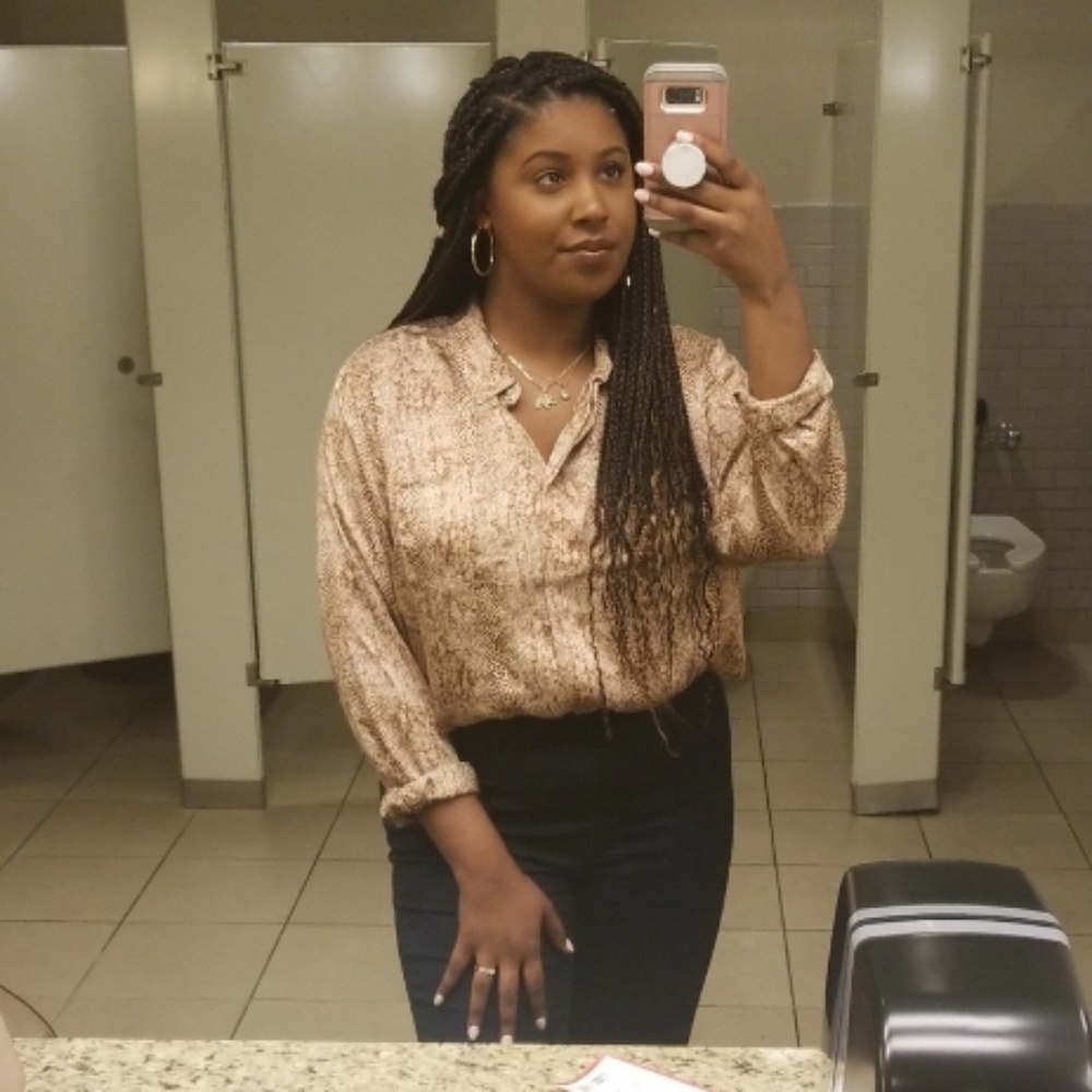 Snake Print Silk Button up Top